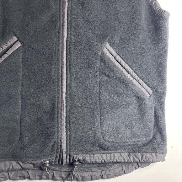 Vintage OP Ocean Pacific Mens Medium Vest Polar fleece Full zip Black Patch Logo - Picture 4 of 14